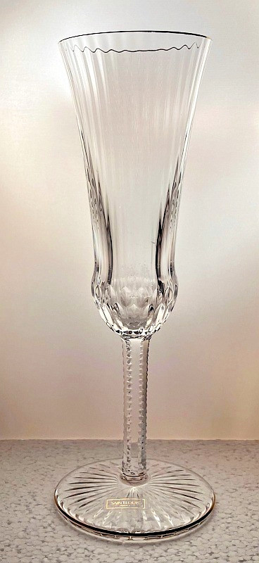 St Louis Crystal APOLLO GOLD Champagne Flute 7-3/8" ~ NEW WITH LABEL!