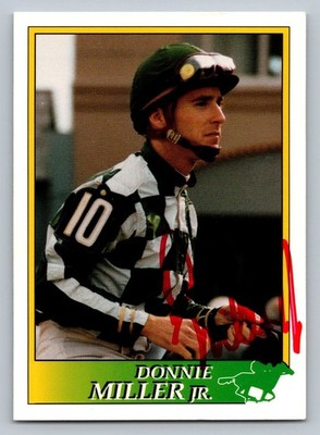 1993 Horse Jockey Star Trading Card signed Auto #101 Donnie Miller Jr hr231
