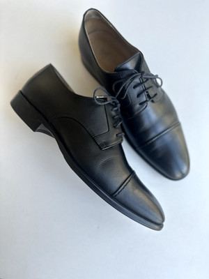 NAVYBOOT Switzerland Luxury Italian Black Leather Derby Shoes EU 42 US 9 Busines