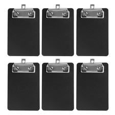 6 Pack Small Clipboards, Black Mini Clipboards 4X6, Plastic A6 Size Black Clipbo