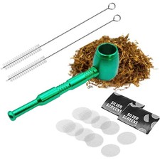 Mini Pfeife, Metallpfeife, tragbar, mit Filter, Reinigung, grün, Aluminium