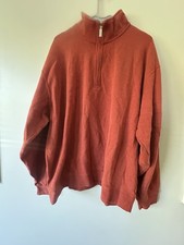 Orvis Men  s Quarter Zip Pullover Orange Size XXL