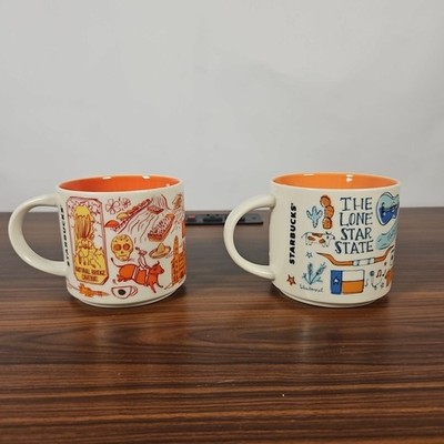 Starbucks Been Three Series BWD21 & BWC21 San Antonio And Texas Coffee Mugs 