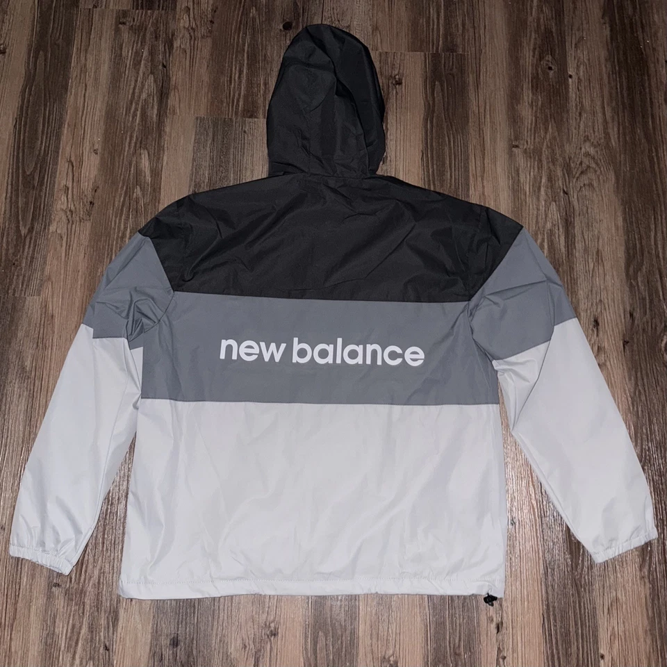 NWT New Balance Men Wind Water Resistant Jacket Windbreaker Gray Sz Large - Image 2 of 4