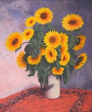 Bender, JH. - Ölgemälde SONNENBLUMEN nach Claude Monet