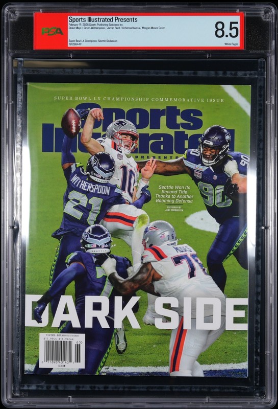 2026 DARK SIDE SEATTLE SEAHAWKS Super Bowl LX SPORTS ILLUSTRATED Champs PSA 8.5