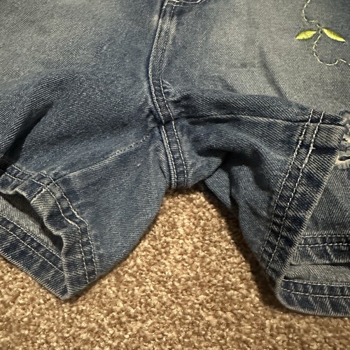 Y2K Blue Denim Embroidered Shorts Girls Size 14 1/2 / Women’s XS Summer Boho - Picture 8 of 14