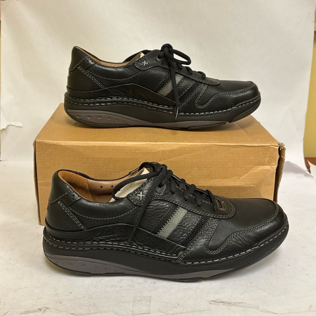 SAOLA Scarpe Clarks Mover in pelle da uomo taglia 10 5 nere stringate suola comoda casual