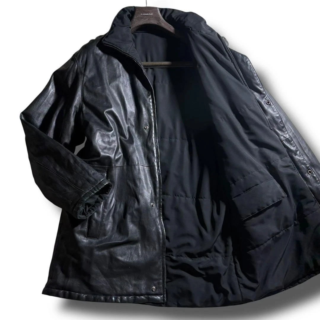 Salvatore Ferragamo Leather Outer Shell Black Coats, Jackets