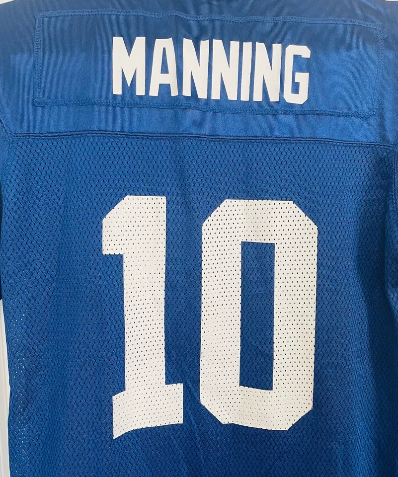 Camiseta deportiva New York Giants Eli Manning #10 Reebok para niños grande 14-16 azul manga corta Foto 4 de 4