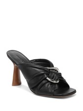 VINCE. Womens Black With Qiqi Open Slip On Leather Heeled Sandal 10 M