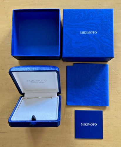 MIKIMOTO Case Necklace Pendant Empty Box Blue From Japan Used 