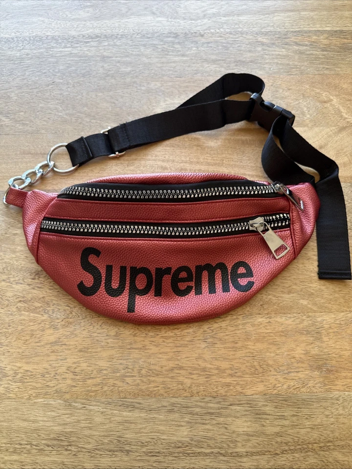 Supreme Bolso Cintura PVC Rojo Doble Cremallera Foto 4 de 4