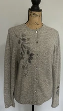 WOOLRICH Cardigan Sweater Women’s Sz L Lambswool Angora Christmas Exc.