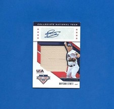 2019 Panini Stars & Stripes Card BRYSON STOTT ROOKIE Bat Autograph Serial #38/49. rookie card picture