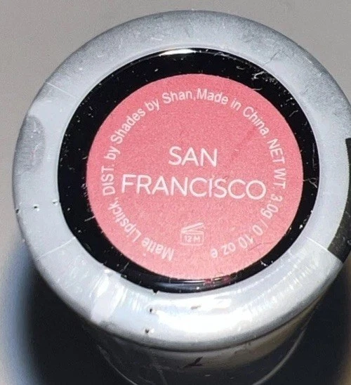 Shades By Shan Matte Lipstick Full Size SAN FRANCISCO Rosy Red 3g/.1oz - Image 2 of 2