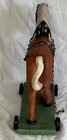 Antique Hand Painted Composition Ceramic Horse Wooden Platform Pull Toy — photo 4