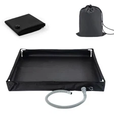 Portable Shower Pan, 41" x 41" x 5" Foldable Outdoor Camping Shower Stall Bas...