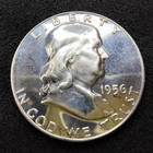 1956 Proof Franklin Half Dollar - Philadelphia - 90% Silver - Light Toning - BU