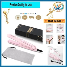 Mini Ceramic Flat Iron 0.7 Inch Dual Voltage Travel Hair Straightener Pink