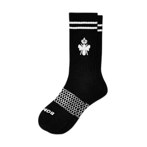 BOMBAS 5 PACK MENS CALF CREW SOCKS BLACK SMALL - BLACK
