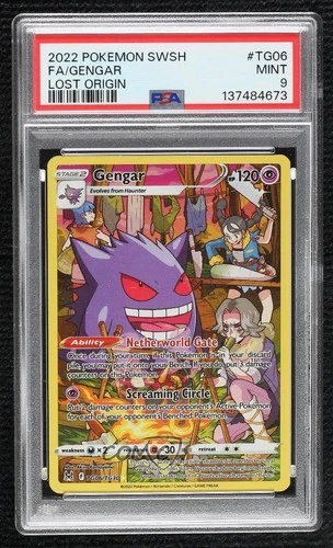 Full Art - Gengar Pokémon Sword & Shield Lost Origin Trainer Gallery PSA 9 MINT