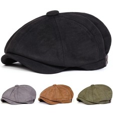 8 Panels Newsboy Flat Cap Mens Peaky Blinders Baker Golf Driving Boy Beret Hat