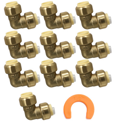 20 Pack XFITTING 1/2'' Push-Fit Elbow with 1 Free Removing Clip, Lead Free