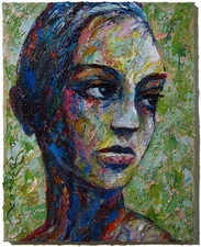 WOMAN PORTRAIT OIL█PAINTING GIRL█REALISM ART█SIGNED VINTAGE ORIGINAL REALIST█POP