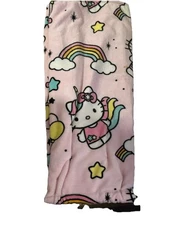 Hello Kitty Pink Rainbow Unicorn Soft Plush Throw Blanket50X70 Cloud Balloon☁️🦄