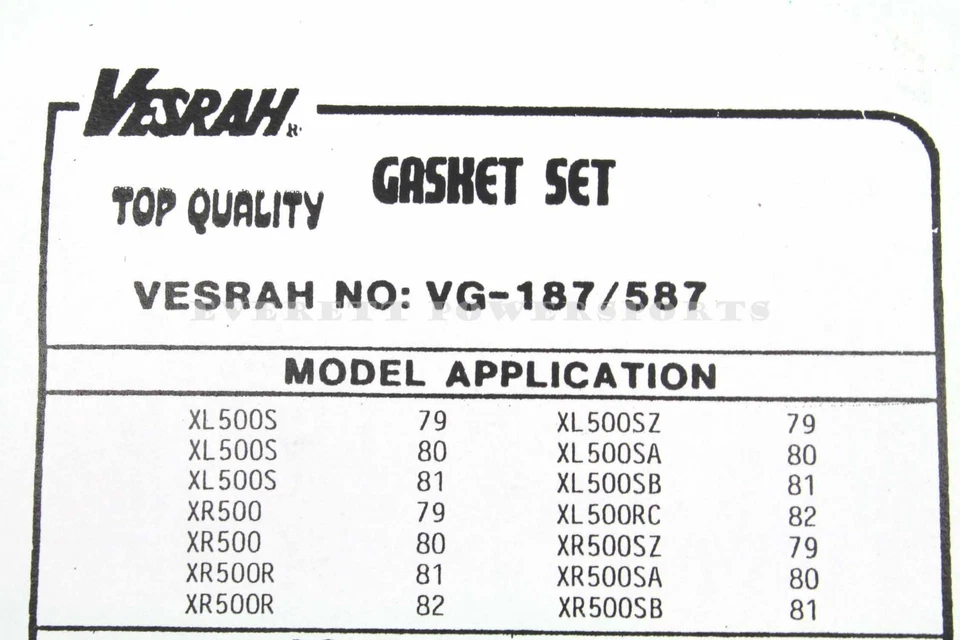 Полный комплект прокладок двигателя Honda 79 80 81 XL500S 79-80 XR500 81-82 XR500R #B74 - Изображение 4 из 4