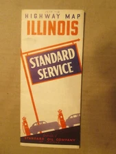 Standard Oil  Highway Road Map of Illinois 1938