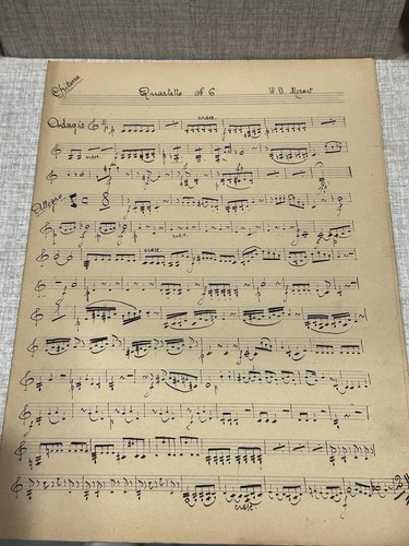 Antique Sheet Music QUARTET NO.6 Wolfgang Amadeus Mozart Guitar