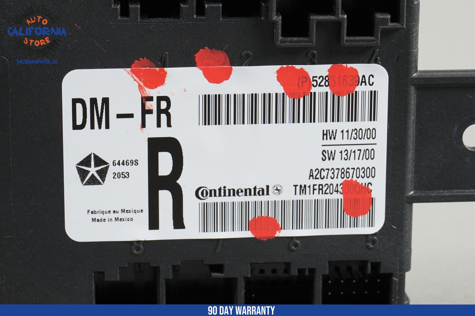 14-17 Maserati Ghibli Front Right Side Door Control Module Unit 52851639AC OEM