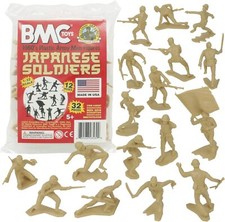 BMC Classic Marx Japanese Plastic Army Men - 32pc WW2 Soldier Figures Made in US