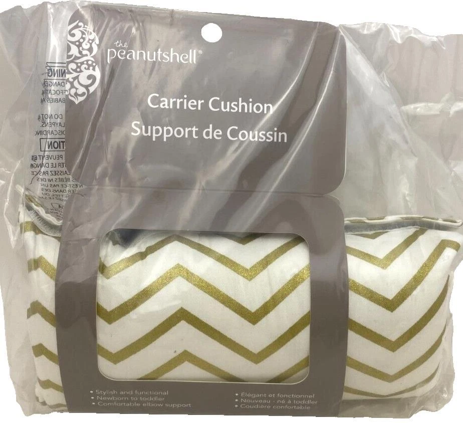 Peanutshell Baby Carrier Cushion and Strap Covers Gold Chevron NEW - Image 4 of 4