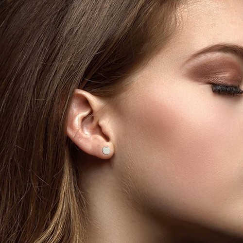 Opal Seil Halo Ohrstecker in Sterlingsilber - Bild 2 von 5