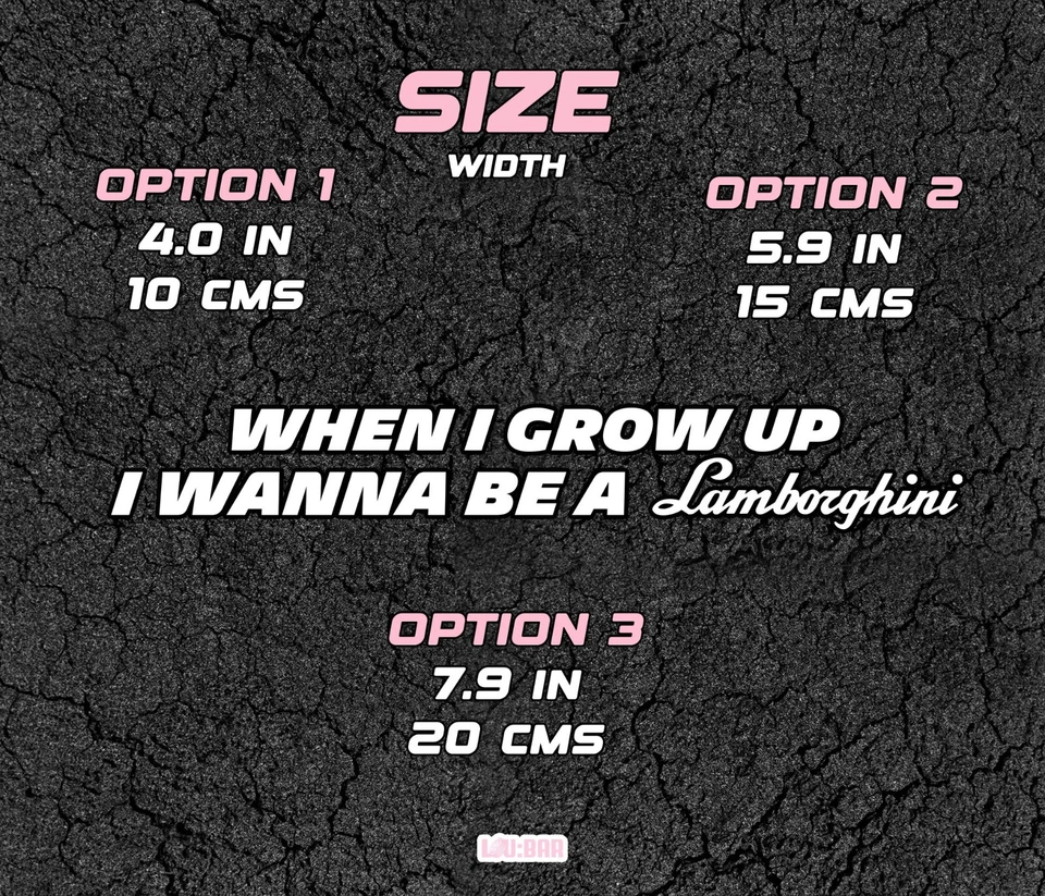 Cuando crezca quiero ser un Lamborghini - Calcomanía parachoques coche, ventana o cualquier otro Foto 3 de 4