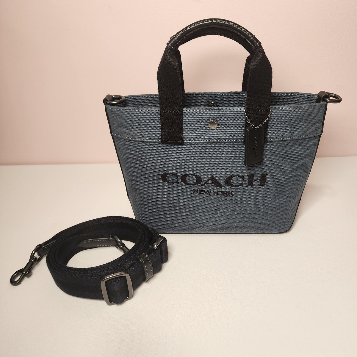 NWT Coach CU299 MEN'S Tote 20 In Colorblock QB Denim Midnight Navy