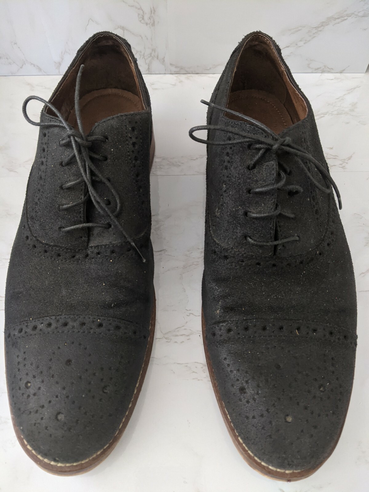 Johnston And Murphy Conard Gray Suede Cap Toe Oxf… - image 1