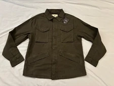 The Normal Brand men's James Canvas Military Jacket in Dusty Olive, Size Large