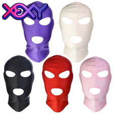 Unisex Full Face Open Eye  Mouth Mask Blindfold Spandex Cosplay Costume Hood
