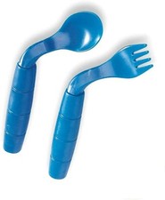 Easie Eaters Fork and Spoon Style Left Handed Color may Vary Pack of 2 