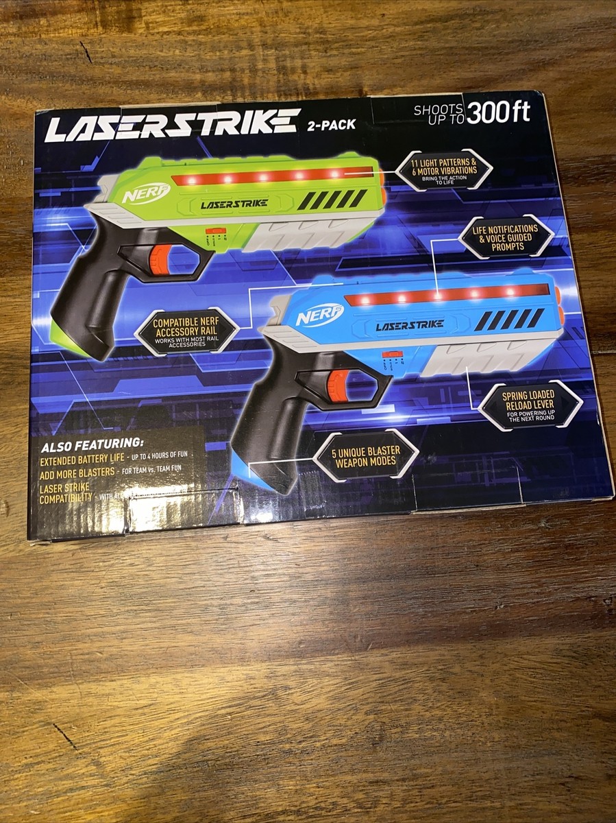 NERF 2 Player Laser Tag Set Laser Strike 2 BLASTER GUN-Pack, 300