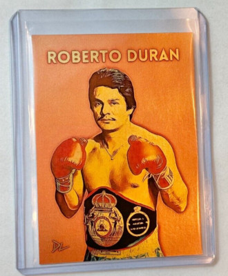 Roberto Duran Limited Gold Plated Artist Signed  Boxing Legend  Trading Card 1/1