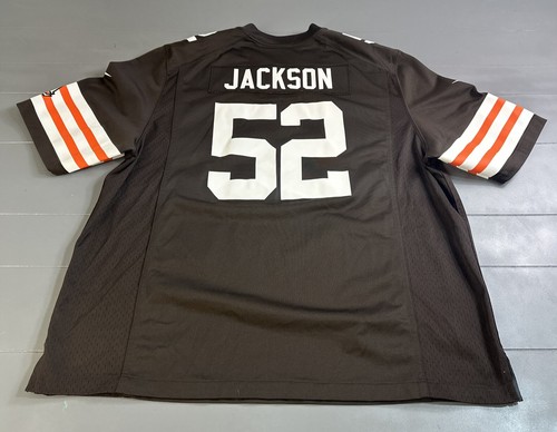 Cleveland Browns Jersey Mens Size 2XL Brown Jackson #52 NFL Football Nike - Picture 9 of 15