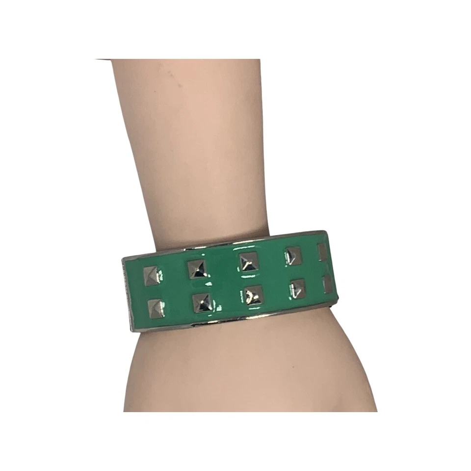 Винтажный зеленый с заклепками Clamper браслет 6,5» панк-рок 80-х Girlcore на петлях  - Изображение 4 из 4