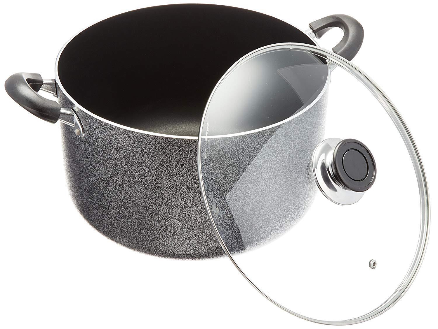 Uniware Stainless Steel Pot with Glass Lid (2 QT) Silver/Black