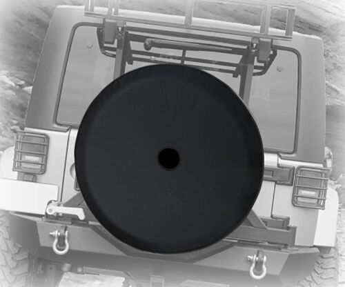 17" Spare Tire Wheel Cover Black Leather Camera Hole for Jeep Wrangler 255/70R18 - Picture 4 of 12