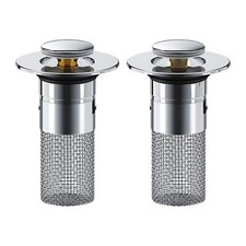 Universal Bathroom Sink Drain Stopper, Sink Drain Strainer, Push Type, Basin